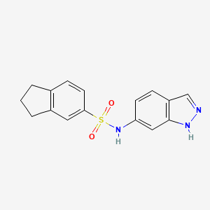 molecular formula C16H15N3O2S B2556902 N-(1H-indazol-6-yl)-2,3-dihydro-1H-indene-5-sulfonamide CAS No. 878212-27-2