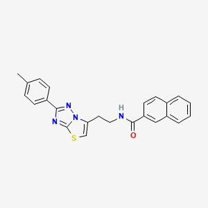 N-(2-(2-(p-tolyl)thiazolo[3,2-b][1,2,4]triazol-6-yl)ethyl)-2-naphthamide