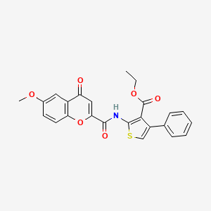 molecular formula C24H19NO6S B2556920 ethyl 2-(6-methoxy-4-oxo-4H-chromene-2-carboxamido)-4-phenylthiophene-3-carboxylate CAS No. 919033-76-4