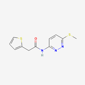 molecular formula C11H11N3OS2 B2556928 N-(6-(甲硫基)吡啶嗪-3-基)-2-(噻吩-2-基)乙酰胺 CAS No. 1021252-86-7