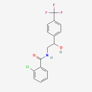 molecular formula C16H13ClF3NO2 B2556930 2-氯-N-(2-羟基-2-(4-(三氟甲基)苯基)乙基)苯甲酰胺 CAS No. 1351620-56-8