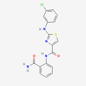 N-(2-carbamoylphenyl)-2-((3-chlorophenyl)amino)thiazole-4-carboxamide