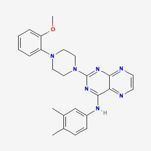molecular formula C25H27N7O B2556947 N-(3,4-dimethylphenyl)-2-[4-(2-methoxyphenyl)piperazin-1-yl]pteridin-4-amine CAS No. 946348-90-9