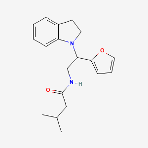 molecular formula C19H24N2O2 B2556965 N-(2-(呋喃-2-基)-2-(吲哚啉-1-基)乙基)-3-甲基丁酰胺 CAS No. 898458-13-4