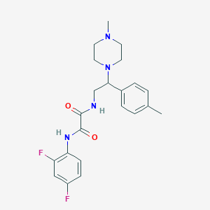 molecular formula C22H26F2N4O2 B2556967 N1-(2,4-二氟苯基)-N2-(2-(4-甲基哌嗪-1-基)-2-(对甲苯基)乙基)草酰胺 CAS No. 898452-01-2