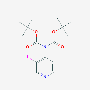 molecular formula C15H21IN2O4 B2556973 3-碘代吡啶-4-二Boc-胺 CAS No. 1615246-32-6