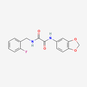 molecular formula C16H13FN2O4 B2556974 N'-(1,3-苯并二氧杂环-5-基)-N-[(2-氟苯基)甲基]草酰胺 CAS No. 847240-24-8