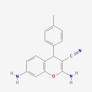 molecular formula C17H15N3O B255698 2,7-diamino-4-(4-methylphenyl)-4H-chromene-3-carbonitrile 