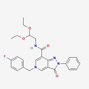 molecular formula C26H27FN4O4 B2556992 N-(2,2-diethoxyethyl)-5-(4-fluorobenzyl)-3-oxo-2-phenyl-3,5-dihydro-2H-pyrazolo[4,3-c]pyridine-7-carboxamide CAS No. 921876-69-9