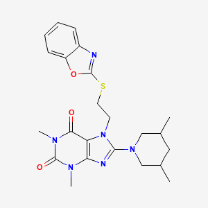 7-(2-(benzo[d]oxazol-2-ylthio)ethyl)-8-(3,5-dimethylpiperidin-1-yl)-1,3-dimethyl-1H-purine-2,6(3H,7H)-dione