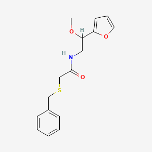 2-(benzylthio)-N-(2-(furan-2-yl)-2-methoxyethyl)acetamide