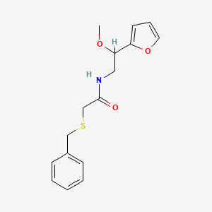 molecular formula C16H19NO3S B2556996 2-(苯甲硫基)-N-(2-(呋喃-2-基)-2-甲氧基乙基)乙酰胺 CAS No. 1798660-10-2