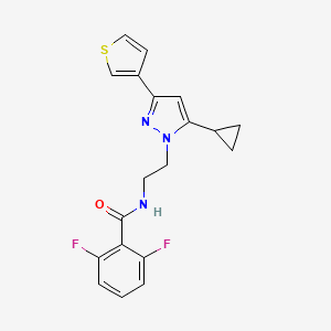 N-(2-(5-cyclopropyl-3-(thiophen-3-yl)-1H-pyrazol-1-yl)ethyl)-2,6-difluorobenzamide