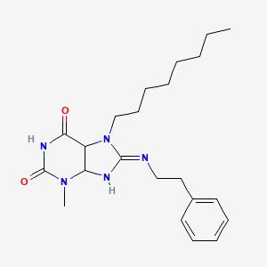 molecular formula C22H31N5O2 B2557006 3-methyl-7-octyl-8-[(2-phenylethyl)amino]-2,3,6,7-tetrahydro-1H-purine-2,6-dione CAS No. 376625-10-4