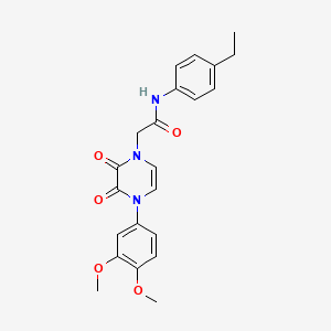 molecular formula C22H23N3O5 B2557008 2-(4-(3,4-dimethoxyphenyl)-2,3-dioxo-3,4-dihydropyrazin-1(2H)-yl)-N-(4-ethylphenyl)acetamide CAS No. 891868-16-9