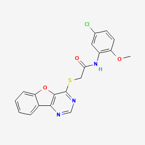 molecular formula C19H14ClN3O3S B2557009 2-([1]benzofuro[3,2-d]pyrimidin-4-ylsulfanyl)-N-(5-chloro-2-methoxyphenyl)acetamide CAS No. 847272-00-8