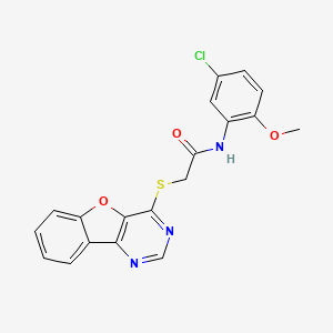 molecular formula C19H14ClN3O3S B2557009 2-([1]苯并呋喃[3,2-d]嘧啶-4-基硫烷基)-N-(5-氯-2-甲氧苯基)乙酰胺 CAS No. 847272-00-8