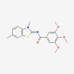 N-(3,6-dimethyl-1,3-benzothiazol-2-ylidene)-3,4,5-trimethoxybenzamide
