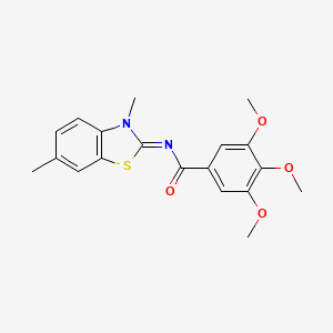 molecular formula C19H20N2O4S B2557012 N-(3,6-dimethyl-1,3-benzothiazol-2-ylidene)-3,4,5-trimethoxybenzamide CAS No. 325988-30-5