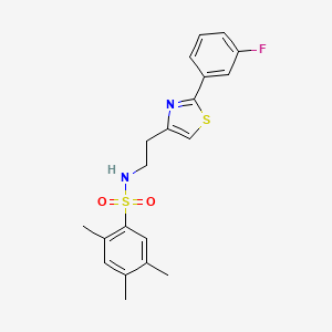 N-{2-[2-(3-fluorophenyl)-1,3-thiazol-4-yl]ethyl}-2,4,5-trimethylbenzene-1-sulfonamide