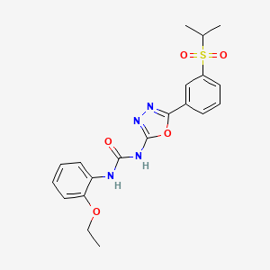 molecular formula C20H22N4O5S B2557017 1-(2-Ethoxyphenyl)-3-(5-(3-(isopropylsulfonyl)phenyl)-1,3,4-oxadiazol-2-yl)urea CAS No. 1226458-71-4