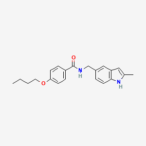 molecular formula C21H24N2O2 B2557030 4-butoxy-N-[(2-methyl-1H-indol-5-yl)methyl]benzamide CAS No. 852136-30-2