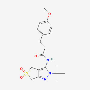 N-(2-tert-butyl-5,5-dioxo-4,6-dihydrothieno[3,4-c]pyrazol-3-yl)-3-(4-methoxyphenyl)propanamide