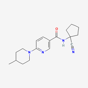 molecular formula C18H24N4O B2557036 N-(1-Cyanocyclopentyl)-6-(4-methylpiperidin-1-YL)pyridine-3-carboxamide CAS No. 1436127-68-2
