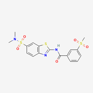 molecular formula C17H17N3O5S3 B2557041 N-(6-(N,N-二甲基磺酰胺基)苯并[d]噻唑-2-基)-3-(甲基磺酰基)苯甲酰胺 CAS No. 923194-57-4