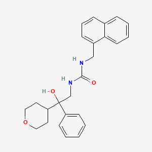 molecular formula C25H28N2O3 B2557049 1-(2-hydroxy-2-phenyl-2-(tetrahydro-2H-pyran-4-yl)ethyl)-3-(naphthalen-1-ylmethyl)urea CAS No. 2034403-21-7