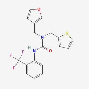 1-(Furan-3-ylmethyl)-1-(thiophen-2-ylmethyl)-3-(2-(trifluoromethyl)phenyl)urea