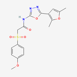 molecular formula C17H17N3O6S B2557052 N-(5-(2,5-dimethylfuran-3-yl)-1,3,4-oxadiazol-2-yl)-2-((4-methoxyphenyl)sulfonyl)acetamide CAS No. 1286710-34-6