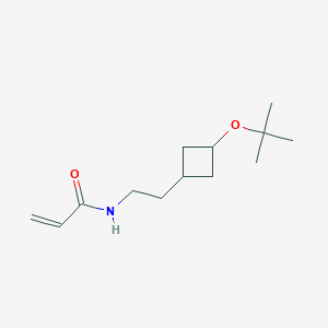 molecular formula C13H23NO2 B2557056 N-[2-[3-[(2-Methylpropan-2-yl)oxy]cyclobutyl]ethyl]prop-2-enamide CAS No. 2308274-99-7