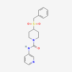 molecular formula C18H21N3O3S B2557059 4-(benzylsulfonyl)-N-(pyridin-3-yl)piperidine-1-carboxamide CAS No. 2034388-21-9