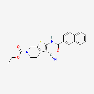 ethyl 3-cyano-2-(naphthalene-2-carbonylamino)-5,7-dihydro-4H-thieno[2,3-c]pyridine-6-carboxylate