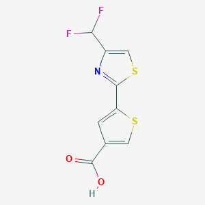 molecular formula C9H5F2NO2S2 B2557065 5-[4-(Difluoromethyl)-1,3-thiazol-2-yl]thiophene-3-carboxylic acid CAS No. 2248336-00-5