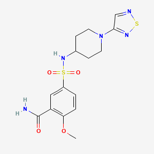 2-Methoxy-5-{[1-(1,2,5-thiadiazol-3-yl)piperidin-4-yl]sulfamoyl}benzamide
