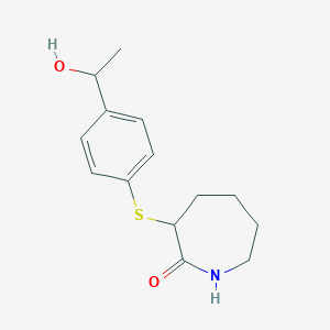 3-{[4-(1-Hydroxyethyl)phenyl]sulfanyl}azepan-2-one