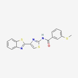 molecular formula C18H13N3OS3 B2557089 N-(4-(benzo[d]thiazol-2-yl)thiazol-2-yl)-3-(methylthio)benzamide CAS No. 896338-79-7