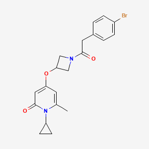 molecular formula C20H21BrN2O3 B2557091 4-((1-(2-(4-bromophenyl)acetyl)azetidin-3-yl)oxy)-1-cyclopropyl-6-methylpyridin-2(1H)-one CAS No. 2097867-86-0