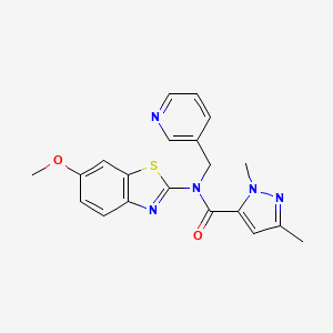 N-(6-methoxybenzo[d]thiazol-2-yl)-1,3-dimethyl-N-(pyridin-3-ylmethyl)-1H-pyrazole-5-carboxamide