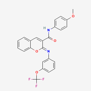 molecular formula C24H17F3N2O4 B2557105 (2Z)-N-(4-methoxyphenyl)-2-{[3-(trifluoromethoxy)phenyl]imino}-2H-chromene-3-carboxamide CAS No. 1327171-05-0