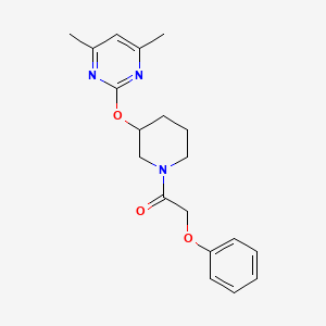molecular formula C19H23N3O3 B2557108 1-(3-((4,6-Dimethylpyrimidin-2-yl)oxy)piperidin-1-yl)-2-phenoxyethanone CAS No. 2097900-70-2