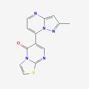 molecular formula C13H9N5OS B2557121 6-(2-methylpyrazolo[1,5-a]pyrimidin-7-yl)-5H-[1,3]thiazolo[3,2-a]pyrimidin-5-one CAS No. 691868-57-2