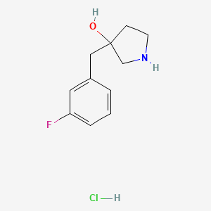 molecular formula C11H15ClFNO B2557125 3-(3-Fluorobenzyl)pyrrolidin-3-ol hydrochloride CAS No. 1246635-87-9