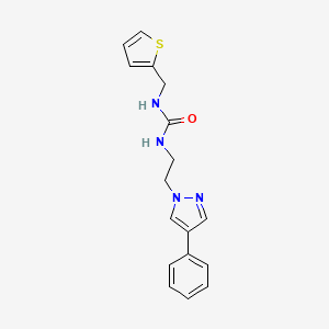 molecular formula C17H18N4OS B2557144 1-(2-(4-phenyl-1H-pyrazol-1-yl)ethyl)-3-(thiophen-2-ylmethyl)urea CAS No. 2034352-12-8