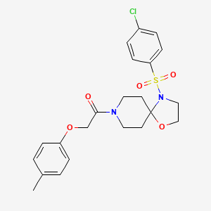 molecular formula C22H25ClN2O5S B2557156 4-[(4-氯苯基)磺酰基]-8-[(4-甲基苯氧基)乙酰基]-1-氧杂-4,8-二氮杂螺[4.5]癸烷 CAS No. 923250-33-3