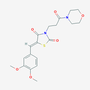 molecular formula C19H22N2O6S B255716 5-(3,4-Dimethoxybenzylidene)-3-[3-(4-morpholinyl)-3-oxopropyl]-1,3-thiazolidine-2,4-dione 