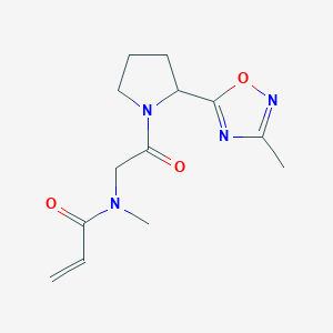 N-Methyl-N-[2-[2-(3-methyl-1,2,4-oxadiazol-5-yl)pyrrolidin-1-yl]-2-oxoethyl]prop-2-enamide