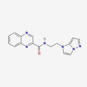 molecular formula C16H14N6O B2557183 N-(2-(1H-imidazo[1,2-b]pyrazol-1-yl)ethyl)quinoxaline-2-carboxamide CAS No. 1788543-29-2